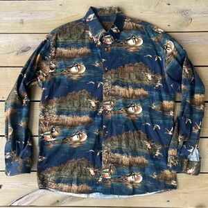 North River Outfitters Duck Outdoor Long Sleeve Button Up Shirt Size Medium